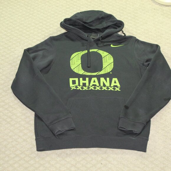 Nike Oregon Ducks Ohana Disrupt Mens S 100% Cotton Black Lime Green Hoodie - Picture 1 of 9